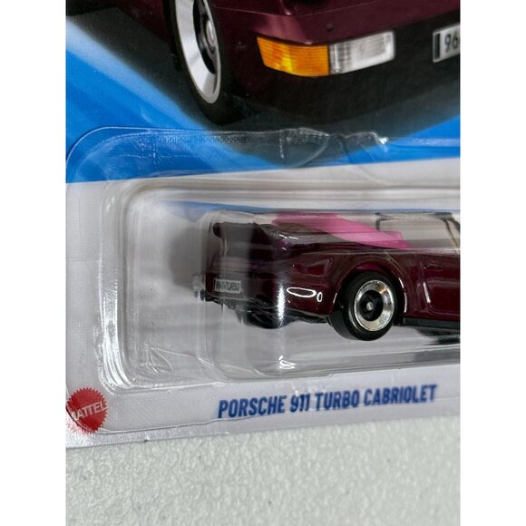 Hot Wheels 2025 Porsche 911 Turbo Cabriolet Burgundy Then & Now New - Picture 3 of 5